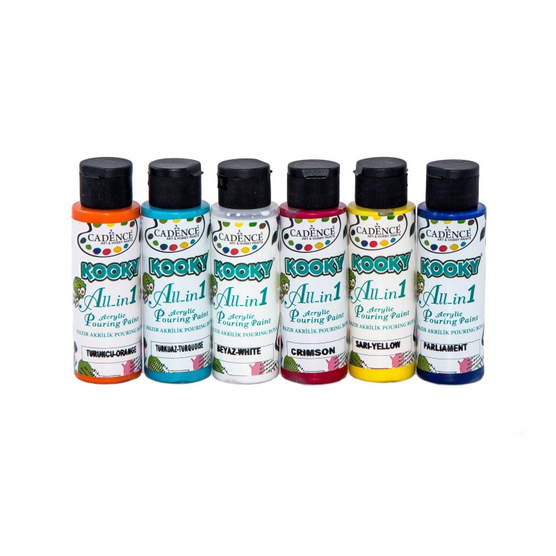 Farby do pouringu Kooky, zestaw 6x70ml