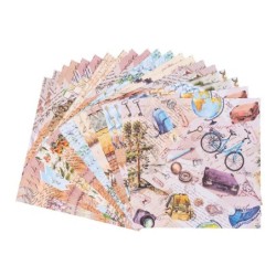 Zestaw papierów Podróże, 20 kartek, 25x25 cm