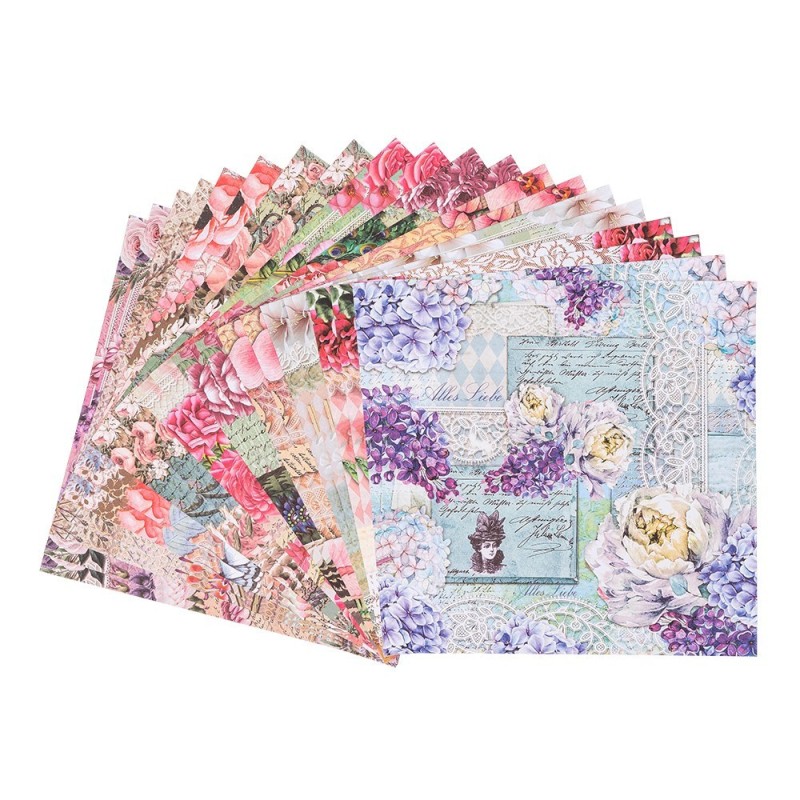 Zestaw papierów Vintage 4, 20 kartek, 25x25 cm