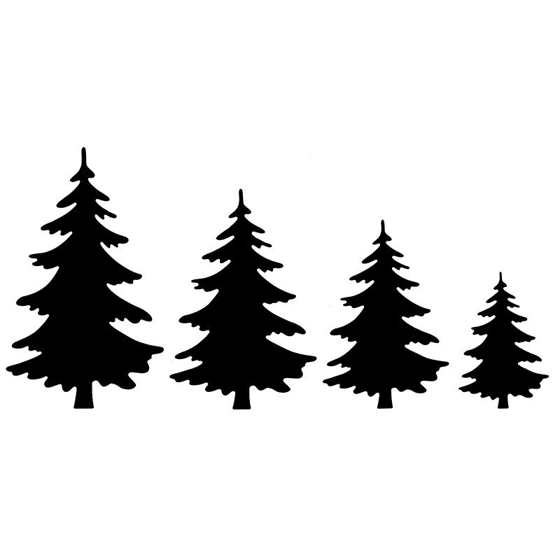 Wykrojnik do papieru, Choinki 4 szt