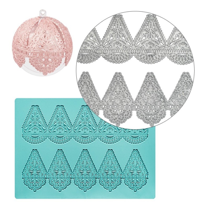 Foremka silikonowa, koronka na bombki rozm. 21x15x0,2cm