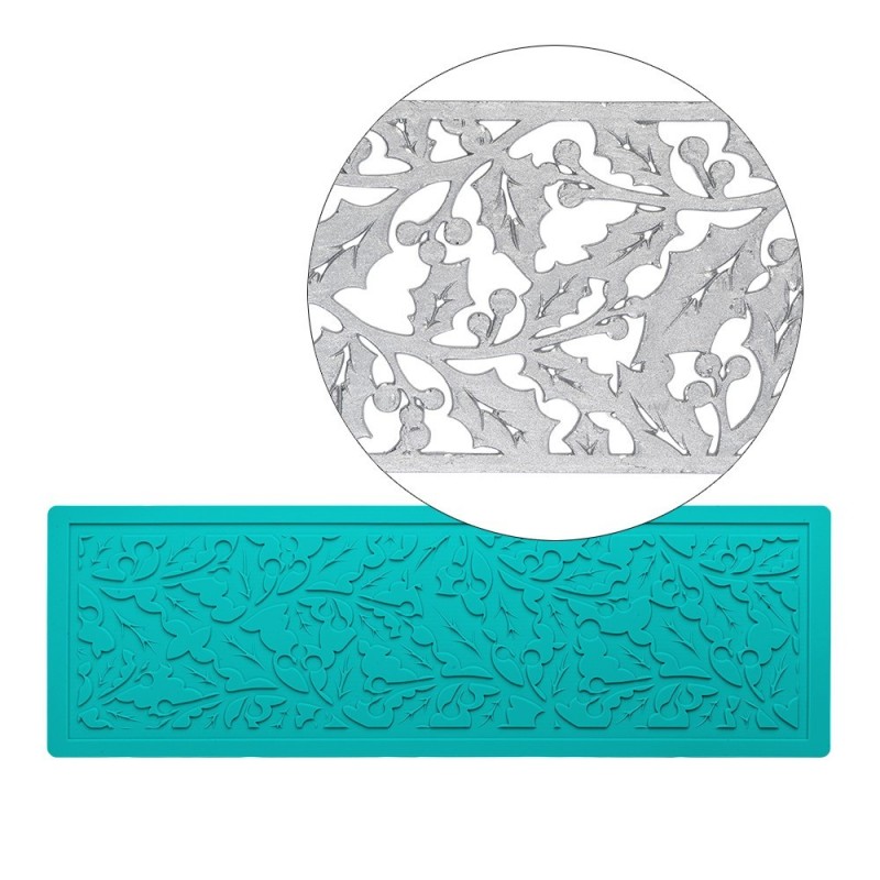 Foremka silikonowa, ostrokrzew rozm. 30x10x0,2 cm