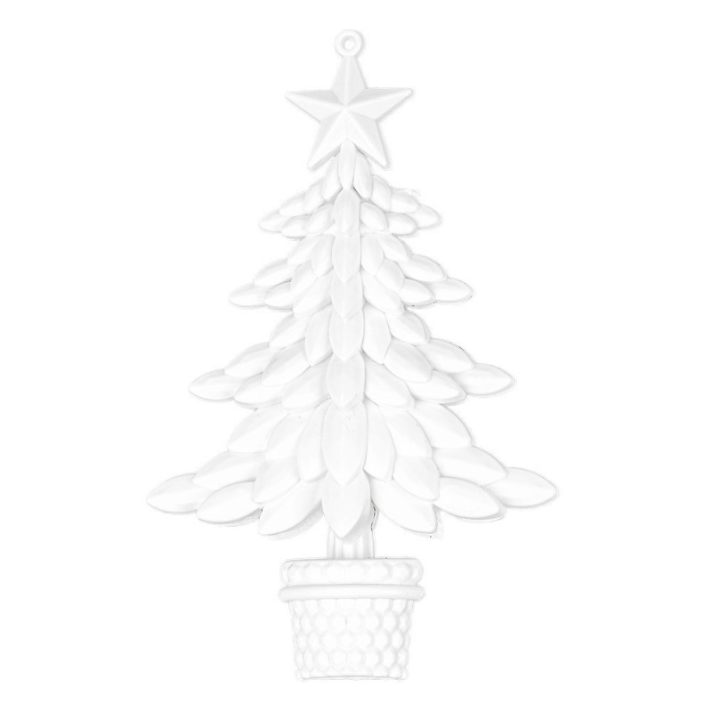 Choinki białe do zawieszenia 6 szt., półfabrykaty