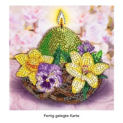 Diamond painting, kartka Świeca, cyrkonie akrylowe, 16x16 cm