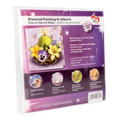 Diamond painting, kartka Świeca, cyrkonie akrylowe, 16x16 cm