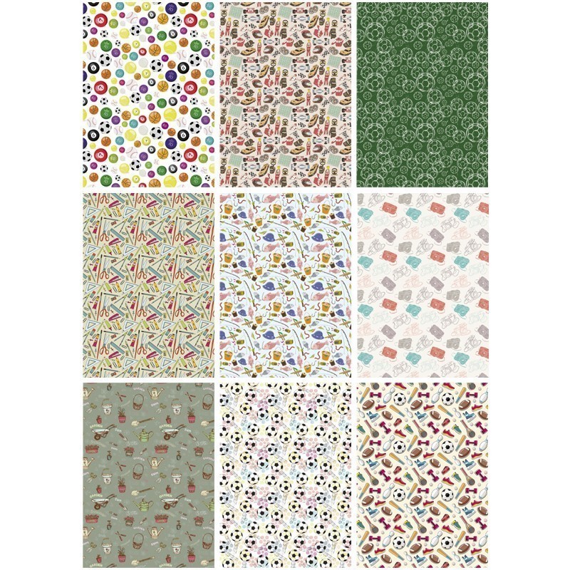 Papier dekoracyjny mix wzorów A4 9 kartek