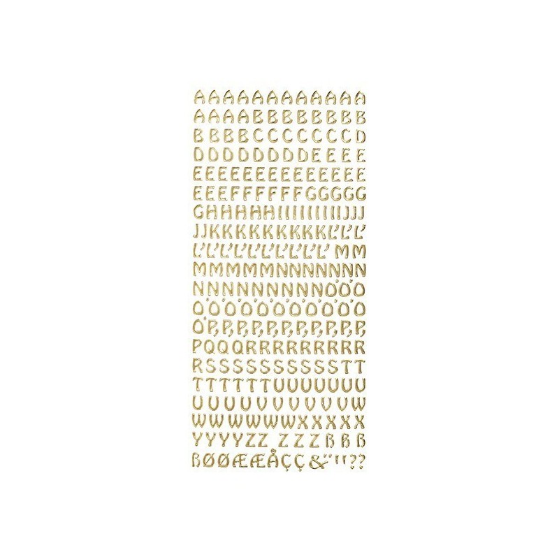 Sticker - ALFABET, złoty