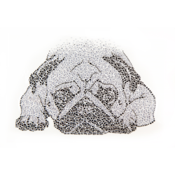 Aplikacja Hot Fix Mops z kamieni – rozmiar A4