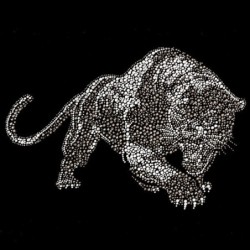 Aplikacja Hot Fix Pantera z kamieni – rozmiar A4