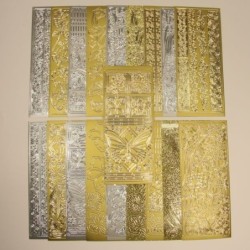 Zestaw naklejek ażurowych 20 szt złote i srebrne