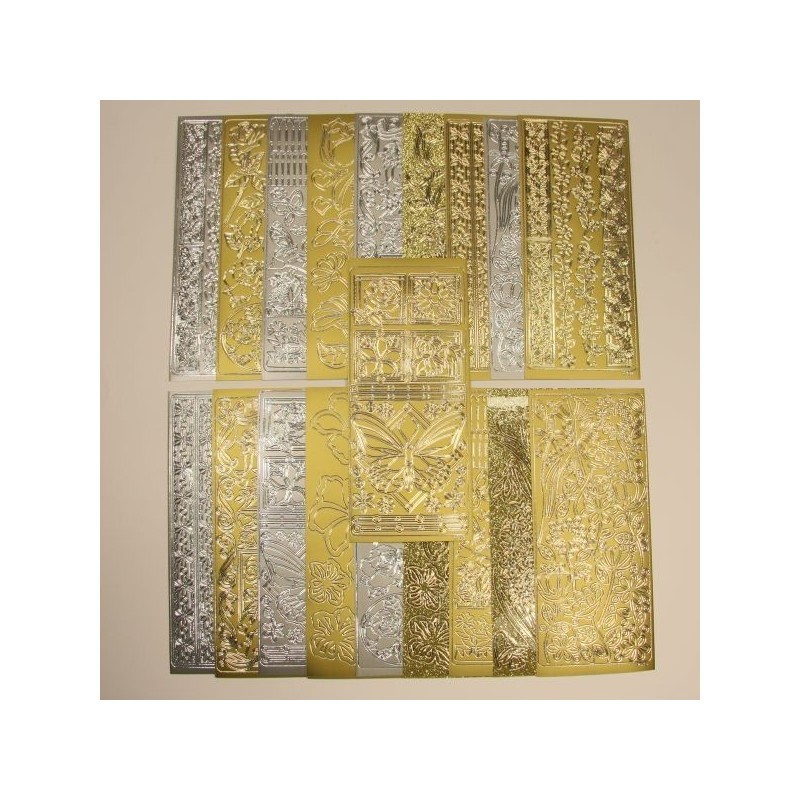 Zestaw naklejek ażurowych 20 szt złote i srebrne