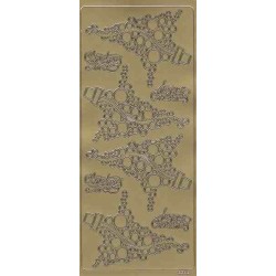 Naklejka, sticker złoty, CHOINKA rozm. 23x10cm