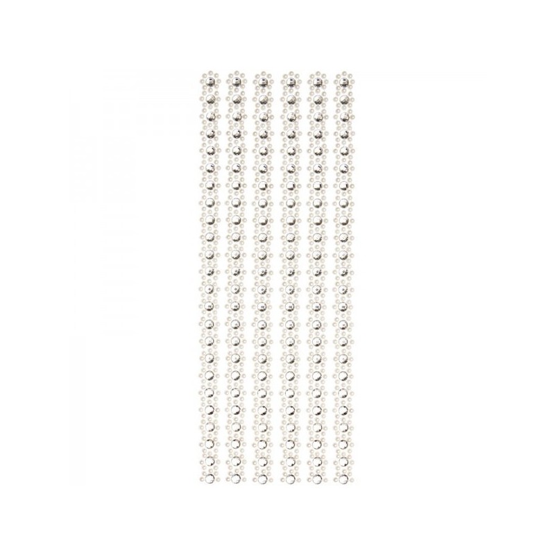 Paski ozdobne samoprzylepne z kryształkami kwiatki