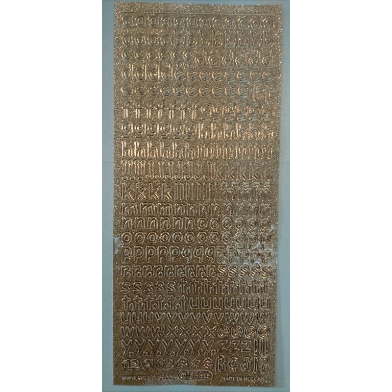 Sticker - ALFABET abc, złoty