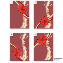 Motywy 3D Świąteczne kwiaty, rozm. 8,5 x10,5 cm, 10 szt