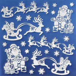 Naklejki świąteczne z brokatem MIKOŁAJ