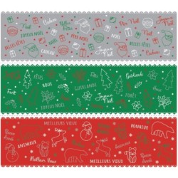 ozdobna folia prezenty i mikołaje 8 cm