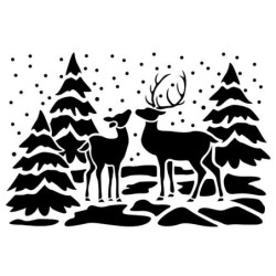 szablon światecznym zimowy las,