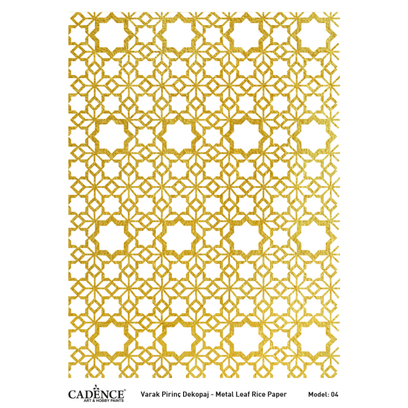 Papier ryżowy A3 metalizowany - ornamenty. Złoty