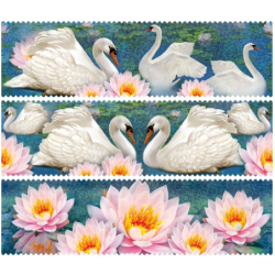 ozdobna folia holograficzna ŁABĘDZIE Ø12cm, wysokość 11 cm 6szt