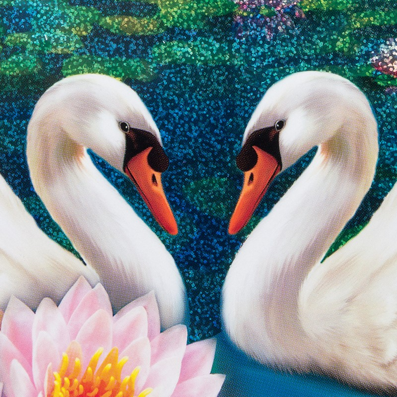 ozdobna folia holograficzna ŁABĘDZIE Ø12cm, wysokość 11 cm 6szt