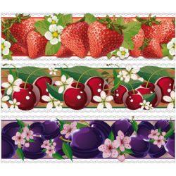 ozdobna folia OWOCE Ø10cm, 9 cm wysokie