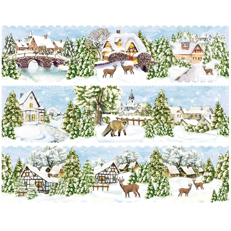 ozdobna folia ZIMA Ø8cm, 7 cm wys., 6SZT