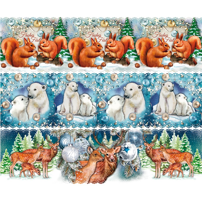 folia ozdobna ZIMOWE ZWIERZĘTA Ø9cm, 8,5cm