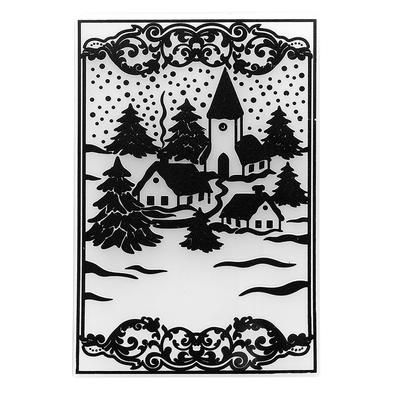 Folder do wytłaczania WIOSKA ZIMOWA 9,5x14,5cm