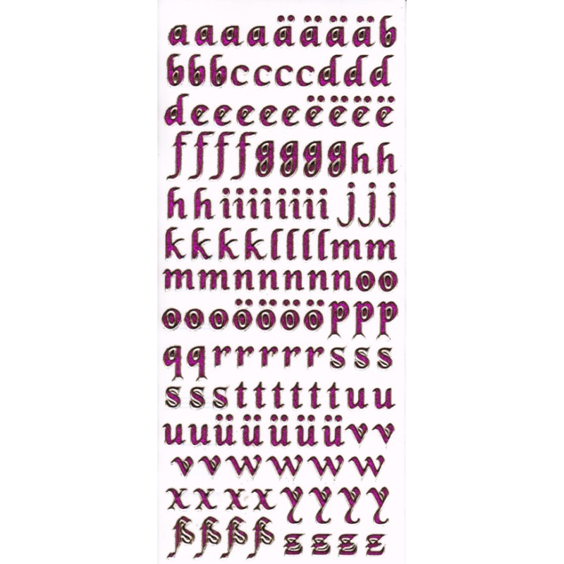 Naklejka micro stickers alfabet małe litery róż