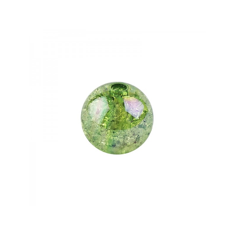 Koraliki Ø 6mm, zielono-opalizujący, 150 szt.