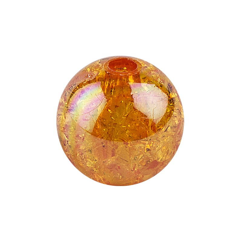 Koraliki Ø 10mm, pomarańczowo-opalizujący, 50 szt.