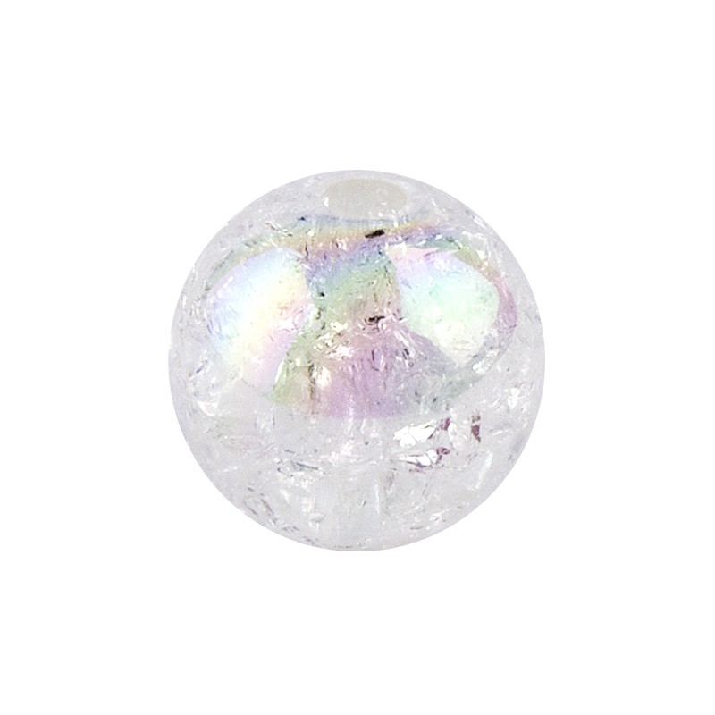 Koraliki Ø 10mm, biało-opalizujący, 50 szt.