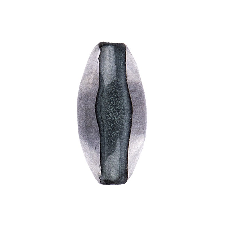 Koraliki DuoColor, owalne, 12 mm, antracyt / przezroczysty, 20 sztuk