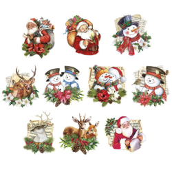 Motywy 3D zimowi przyjaciele, 7-9,2 cm, 10 motywów