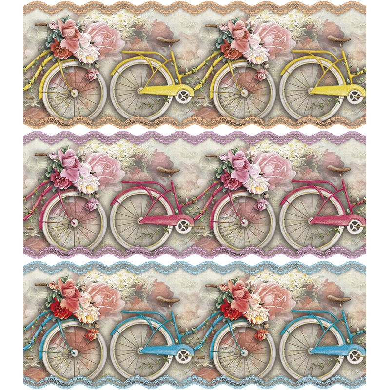 ozdobna folia ROWERY Ø12cm, wysokość 11 cm 6szt