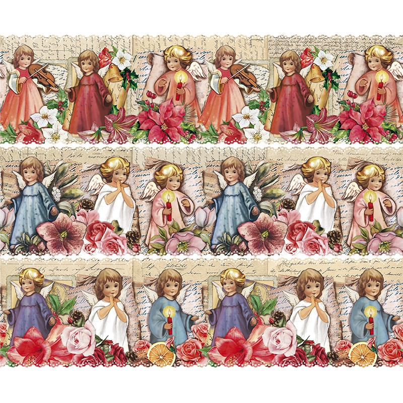 ozdobna folia ANIOŁKI Ø12cm, wysokość 11 cm 6szt