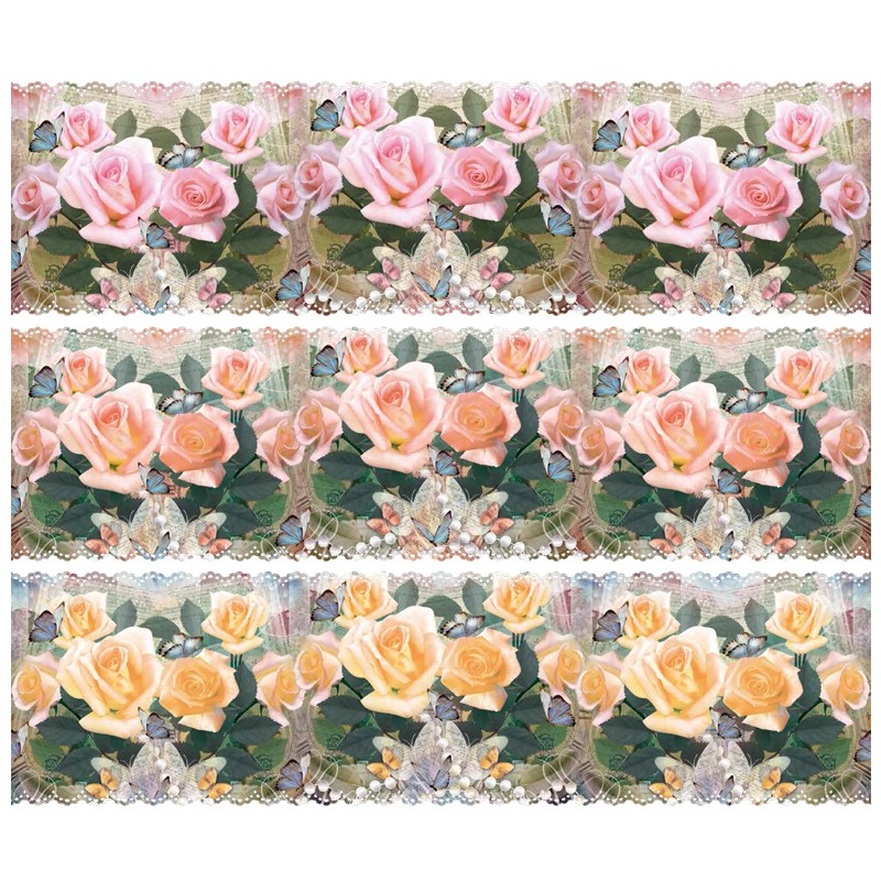 ozdobna folia RÓŻE Ø12cm, wysokość 11 cm 6szt