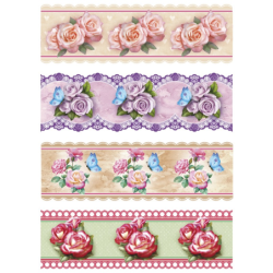 ozdobna folia na jajka 4,5 cm x 7,4 cm RÓŻE 12szt