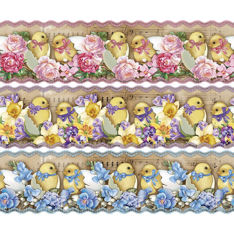 ozdobna folia na jajka KURCZACZKI 6cm x 4,5cm, 5,5cm  wysokość, 6 szt