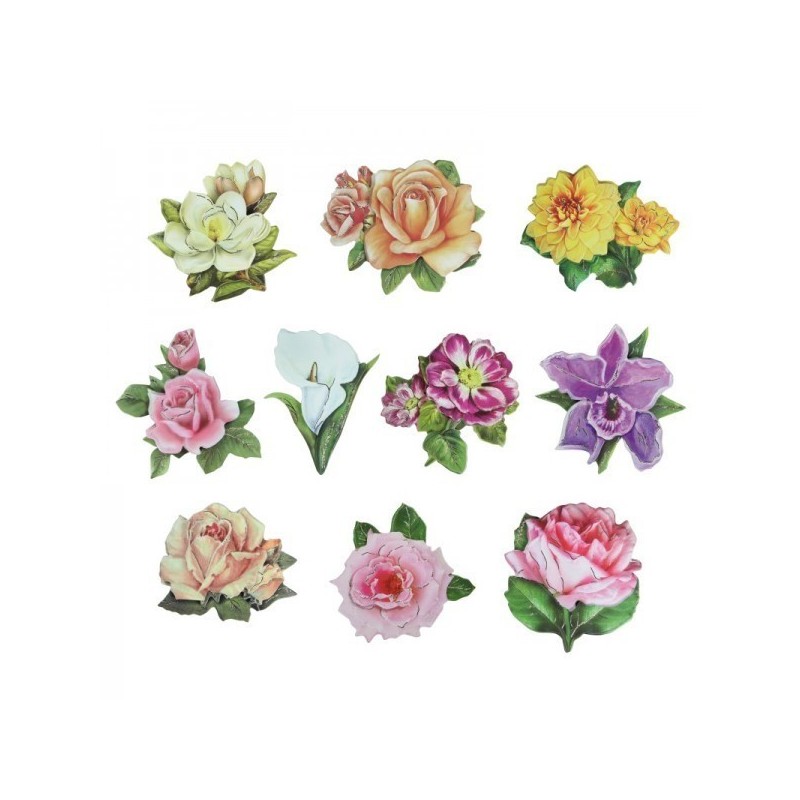 Motywy 3D, Magiczne kwiaty, rozm. 7-8,5cm, 10 szt