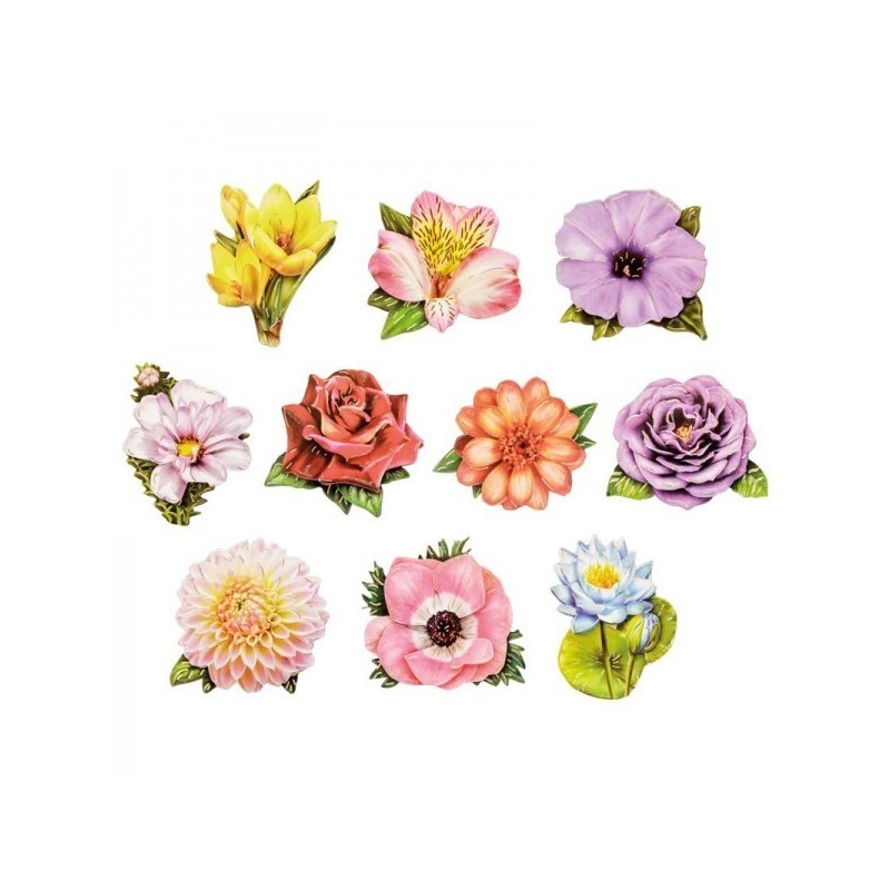 Motywy 3 d, Elitarne kwiaty, rozm. 7-8,5 cm, 10szt
