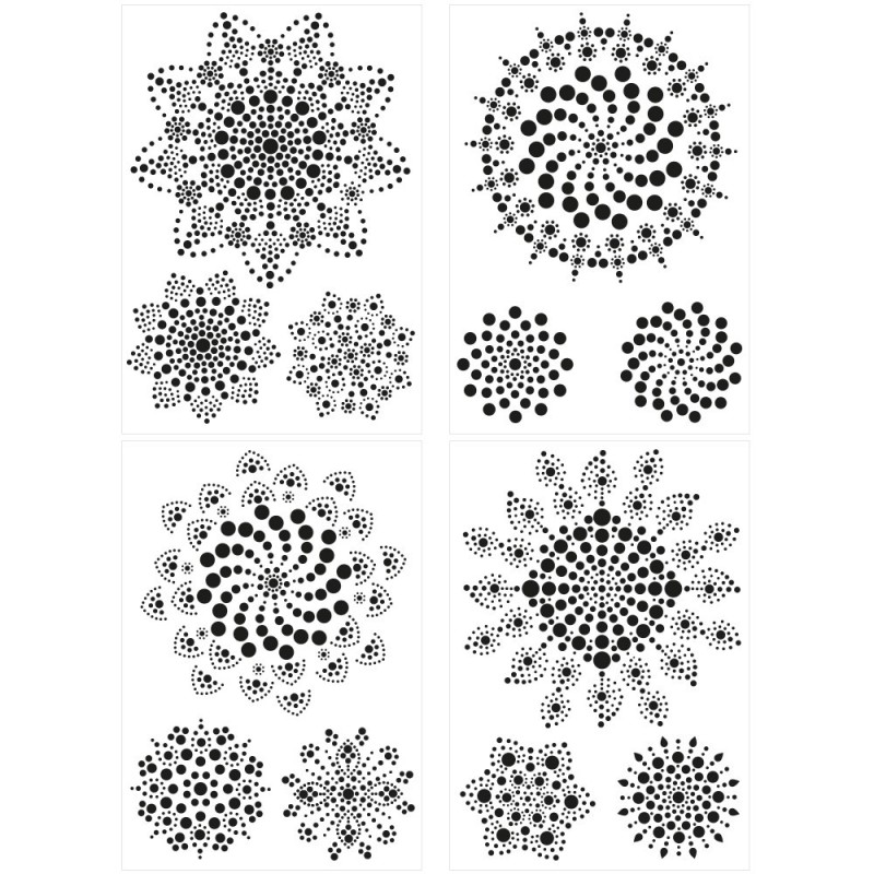 Szablony do kropkowania 1 zestaw 4 szt. rozm. A4