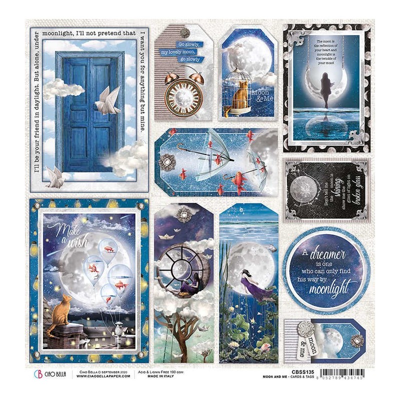 Moon & Me karty arkusz papieru rozm. 30,5x30,5 cm