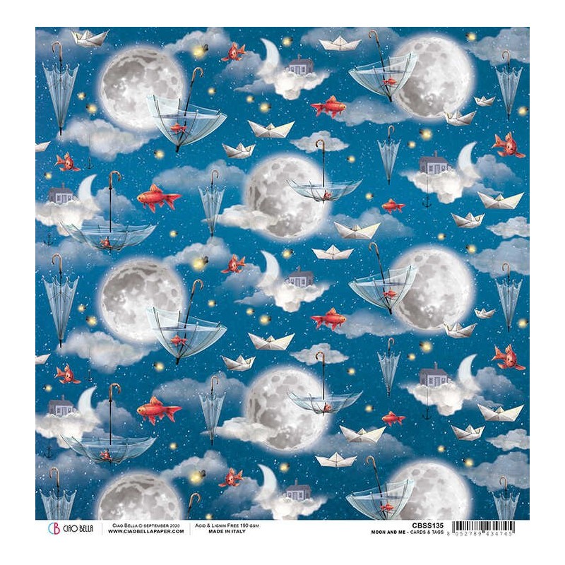 Moon & Me karty arkusz papieru rozm. 30,5x30,5 cm