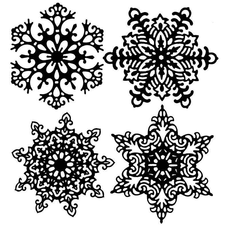 Wykrojnik do papieru - śnieżynki 4 szt