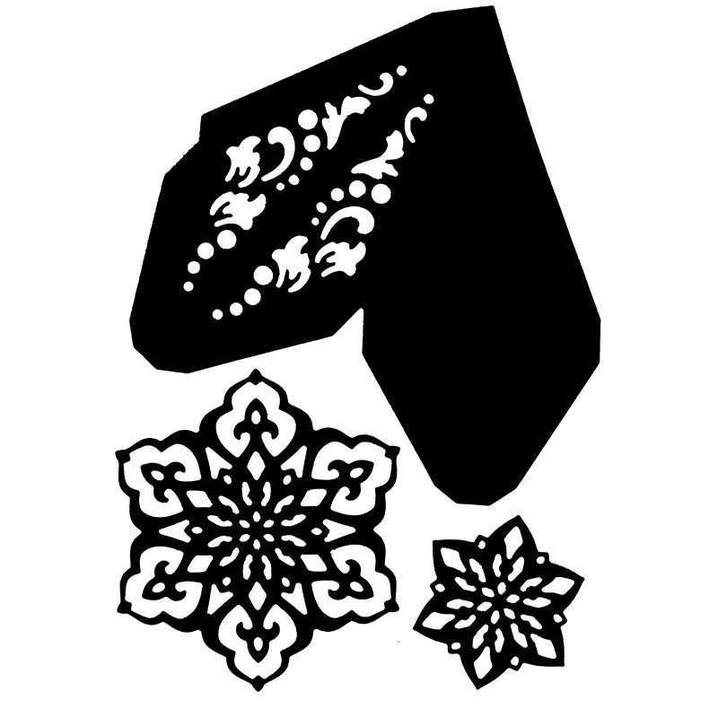 Wykrojnik do papieru - gwiazda i śnieżynki 3 szt