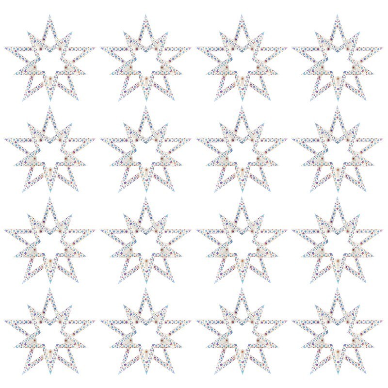 Kryształowe gwiazdki , rozm. 4,3 cm 16 szt.