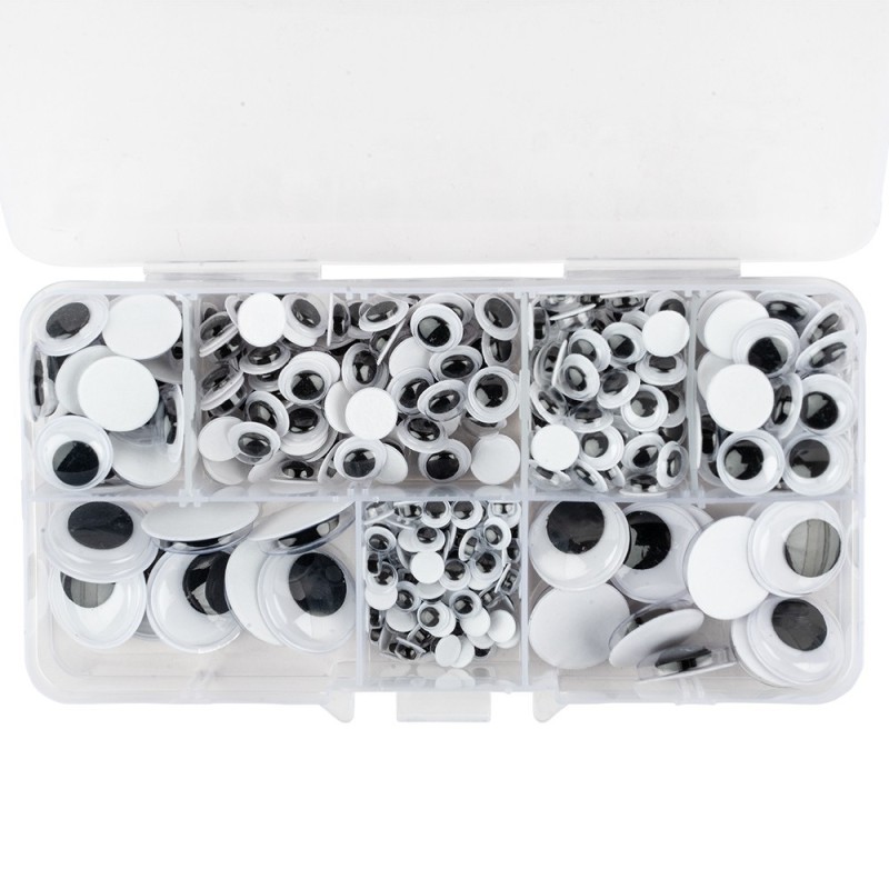 Oczy samoprzylepne w 7 rozmiarach 360 szt.