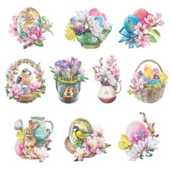 Motywy 3D Wielkanocne, rozm. 7-10 cm, 10 szt.